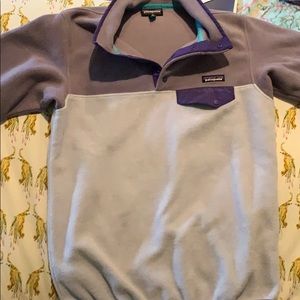 Patagonia purple synchilla snap t pullover